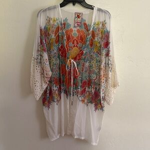 Johnny Was Multicolor Floral Kimono